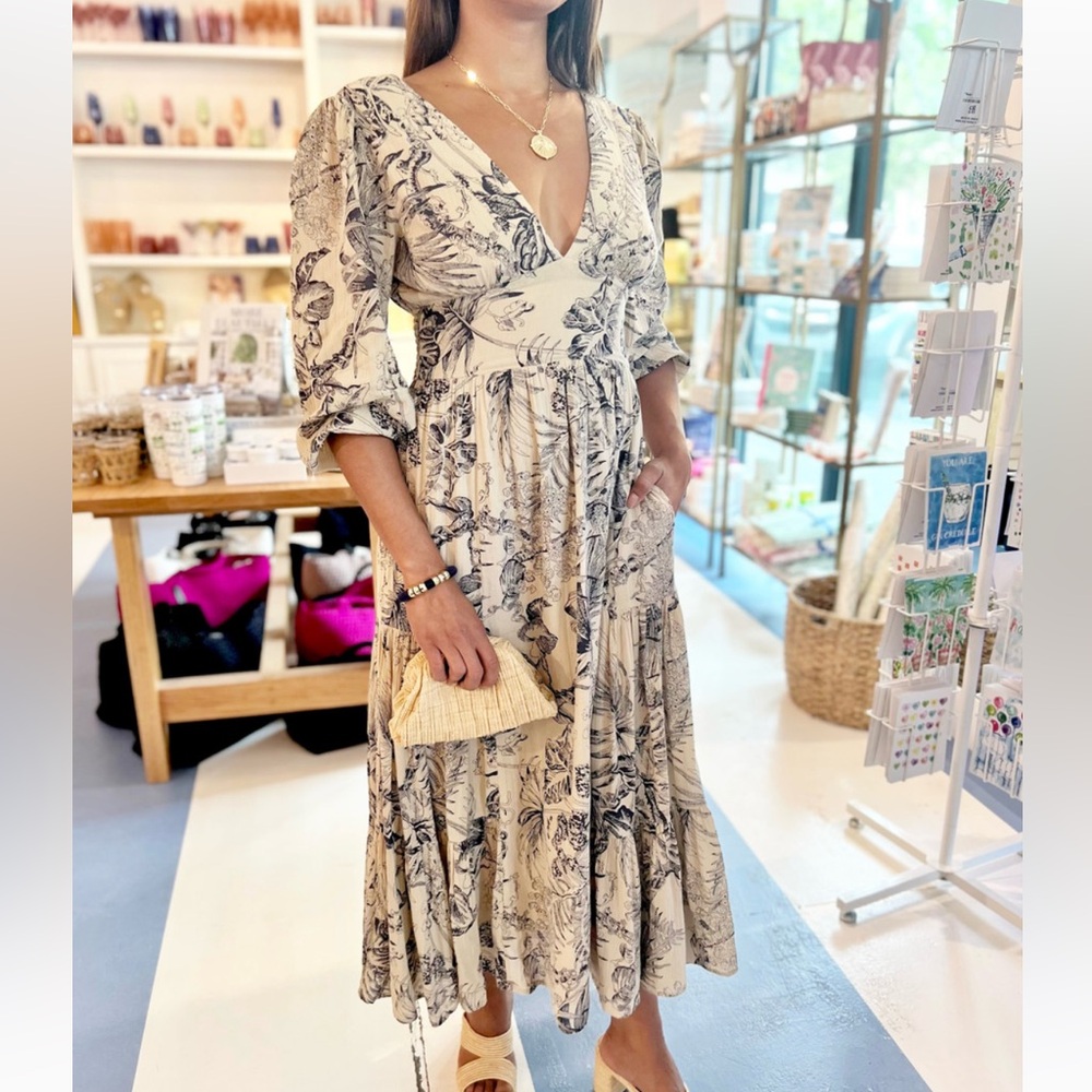 Love The Label Elise Maxi Dress - Yaffe Ecru Print